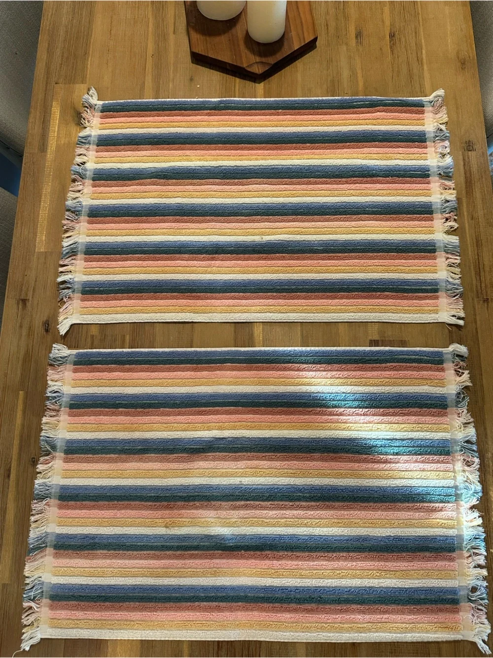 Rachel Zoe Rainbow Striped Hand Towels - Set of 2 - 100% cotton